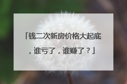 钱二次新房价格大起底，谁亏了，谁赚了？