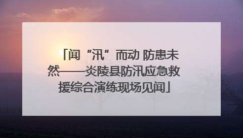 闻“汛”而动 防患未然——炎陵县防汛应急救援综合演练现场见闻