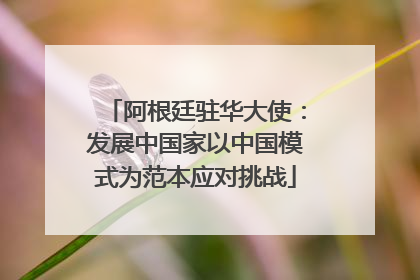 阿根廷驻华大使：发展中国家以中国模式为范本应对挑战