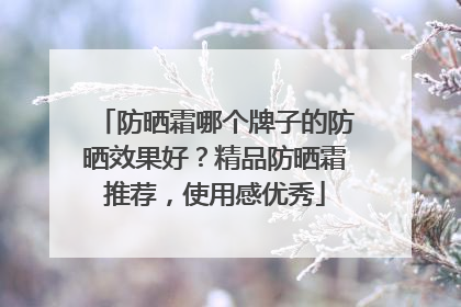 防晒霜哪个牌子的防晒效果好？精品防晒霜推荐，使用感优秀