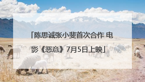陈思诚张小斐首次合作 电影《恶意》7月5日上映
