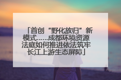 首创“野化放归”新模式……成都环境资源法庭如何推进依法筑牢长江上游生态屏障