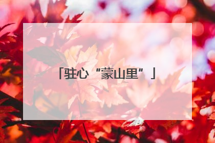 驻心“蒙山里”