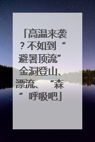 高温来袭？不如到“避暑顶流”金洞登山、漂流、“森”呼吸吧