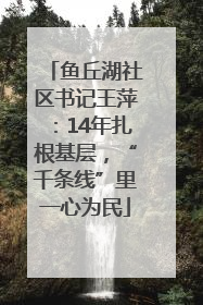 鱼丘湖社区书记王萍：14年扎根基层，“千条线”里一心为民
