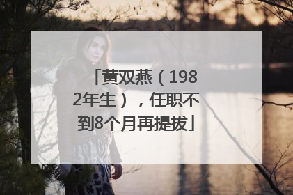 黄双燕（1982年生），任职不到8个月再提拔