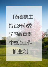 黄喜忠主持召开市委学习教育集中整治工作推进会