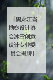 黑龙江省勘察设计协会冰雪创意设计专业委员会揭牌