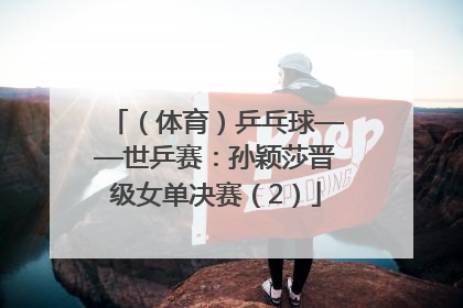 （体育）乒乓球——世乒赛：孙颖莎晋级女单决赛（2）