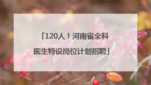 120人！河南省全科医生特设岗位计划招聘