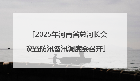 2025年河南省总河长会议暨防汛备汛调度会召开