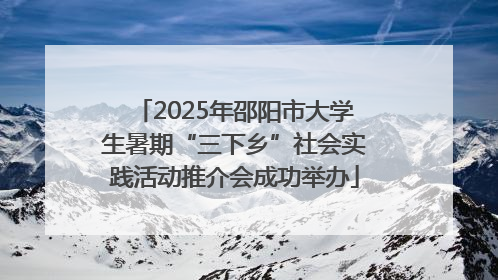 2025年邵阳市大学生暑期“三下乡”社会实践活动推介会成功举办