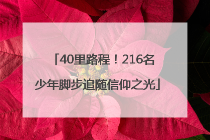 40里路程！216名少年脚步追随信仰之光